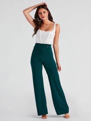 All The Class Crepe Wide Leg Pants