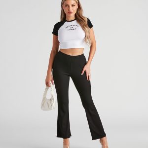 Casual Days Ribbed Knit Pants