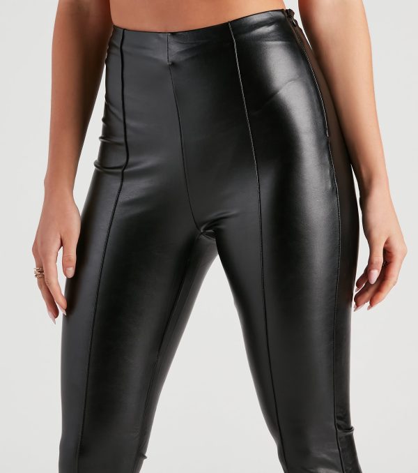 The Winner Faux Leather Flare Pants - Image 4