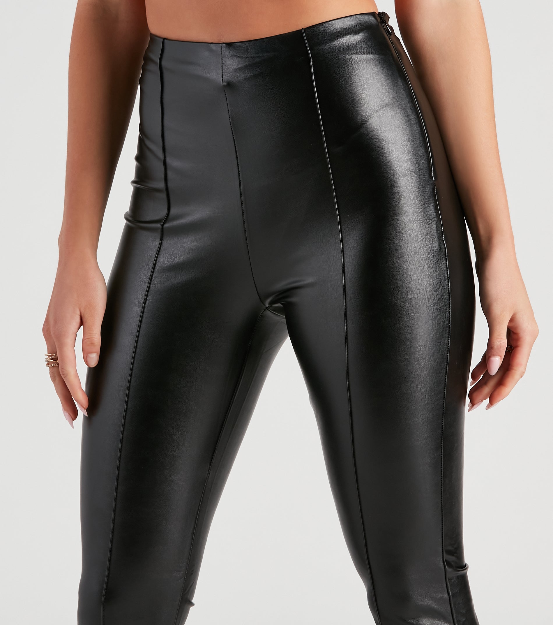 The Winner Faux Leather Flare Pants - Image 4