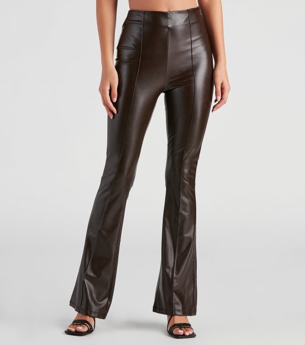 The Winner Faux Leather Flare Pants - Image 5