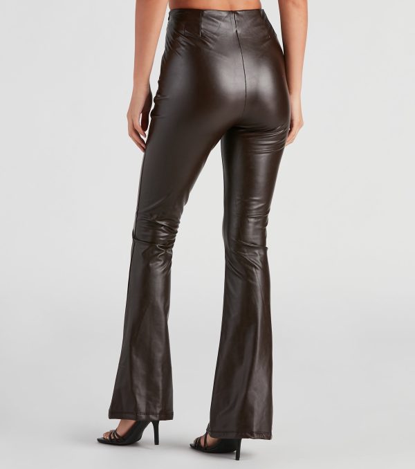 The Winner Faux Leather Flare Pants - Image 7