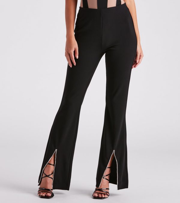 Serious Sparkle Rhinestone Trim Pants - Image 2