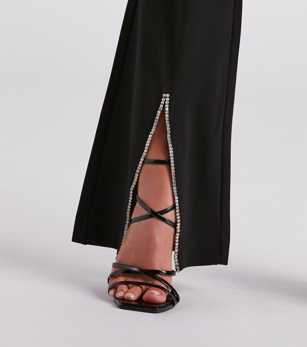 Serious Sparkle Rhinestone Trim Pants - Image 4