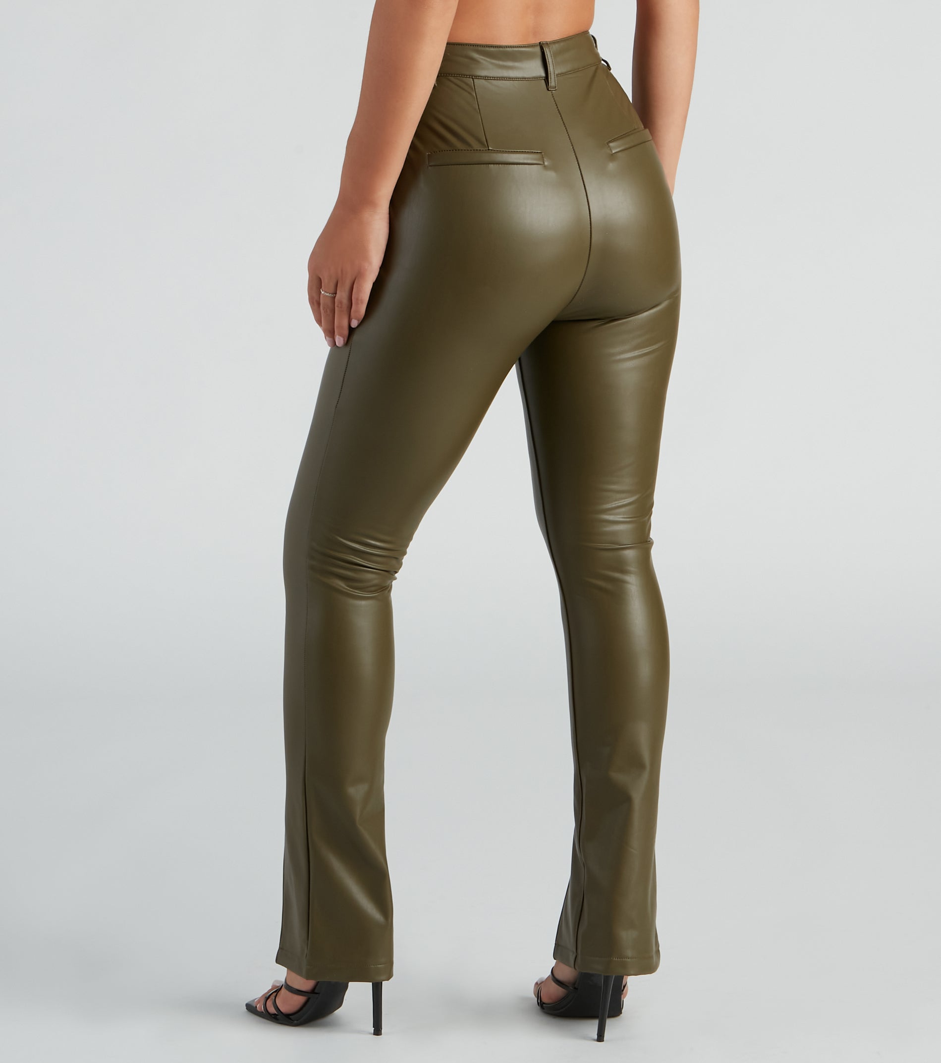 Edgy At Heart PU Front Slit Pants - Image 7