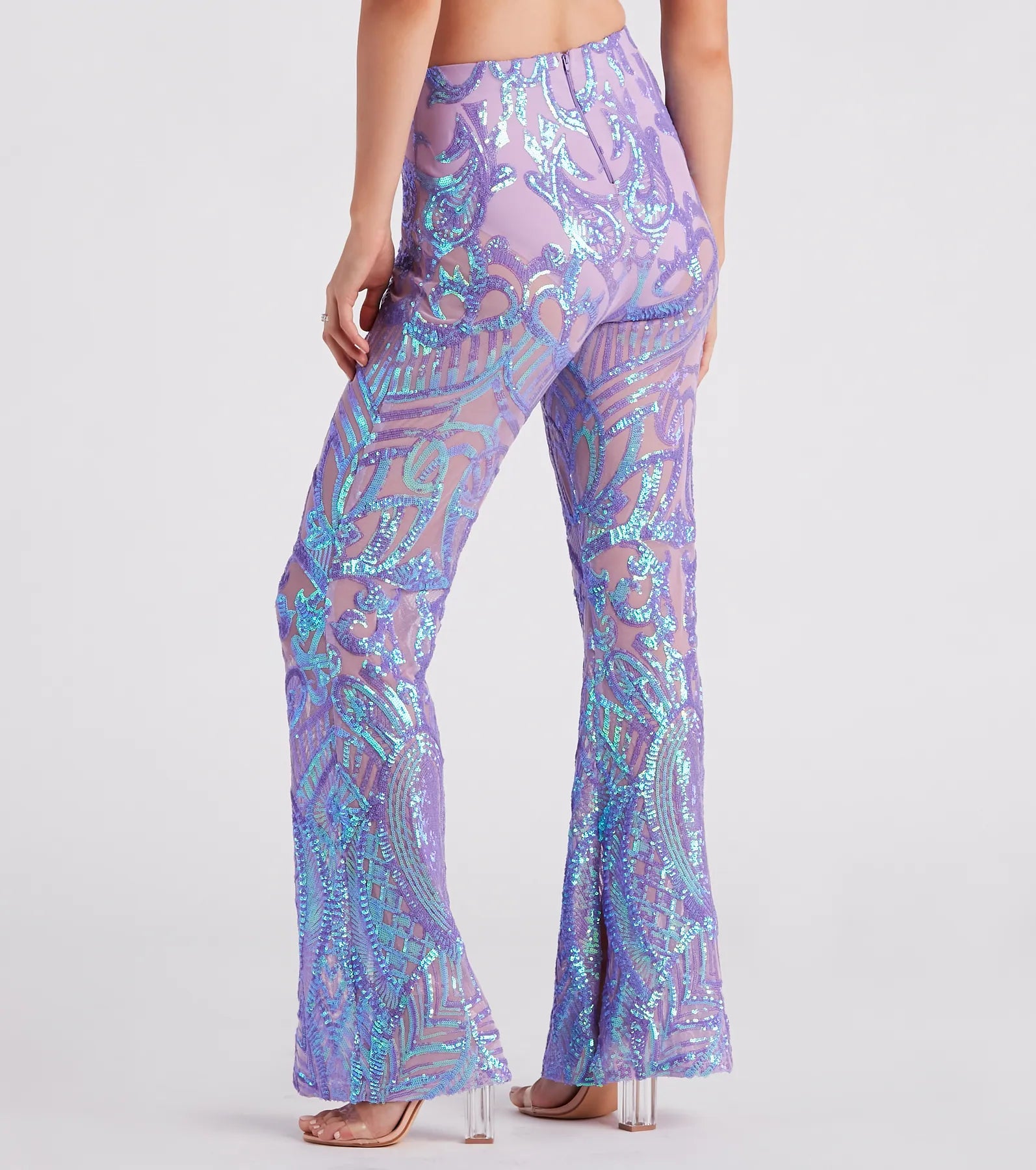 Glitzy Night Out Sequin Flare Pants - Image 7