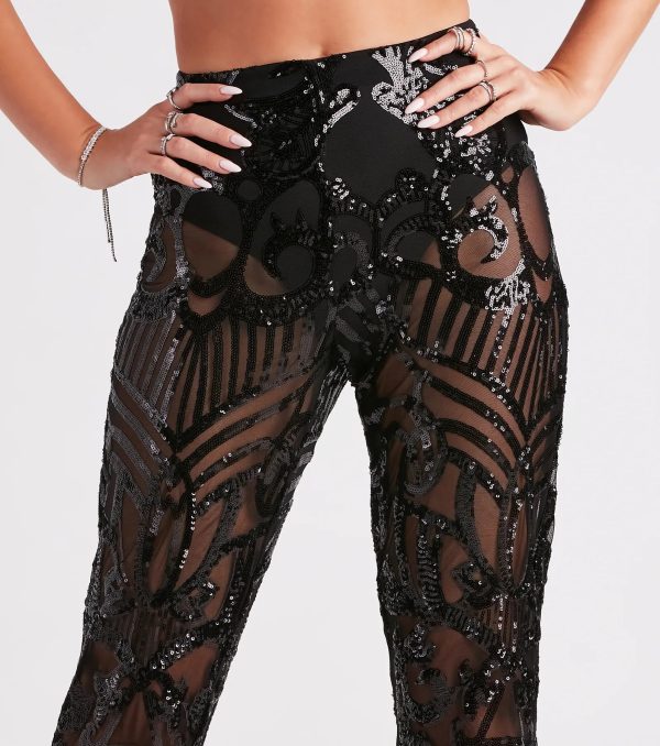 Glitzy Night Out Sequin Flare Pants - Image 12