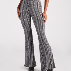 Boho Dreams Printed Cross Waist Flare Pants