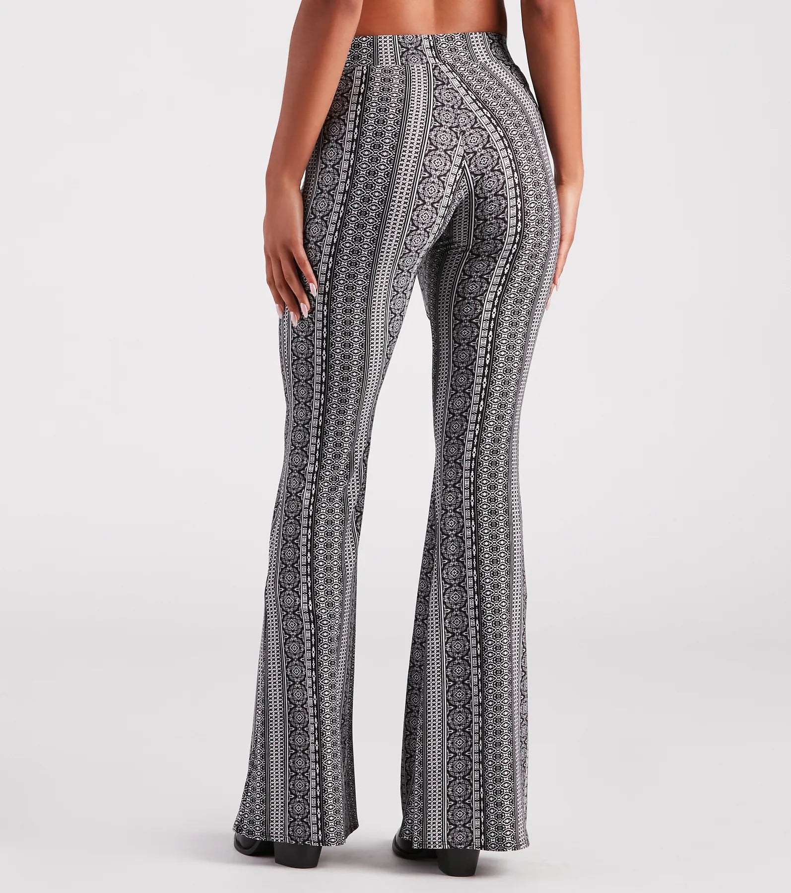 Boho Dreams Printed Cross Waist Flare Pants - Image 3