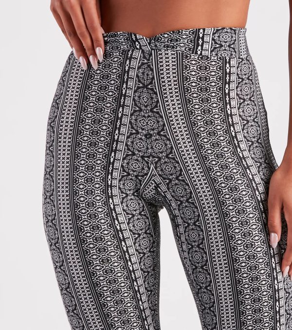 Boho Dreams Printed Cross Waist Flare Pants - Image 4