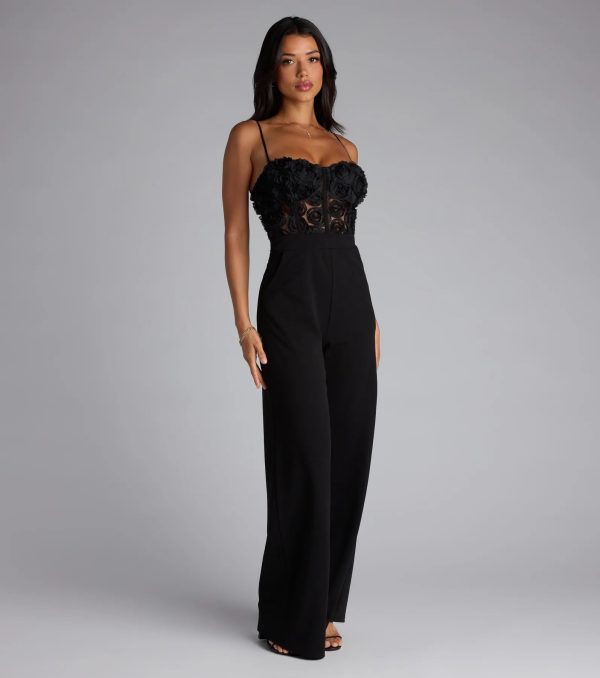 Bare Necessities Floral Applique Corset Jumpsuit - Image 4