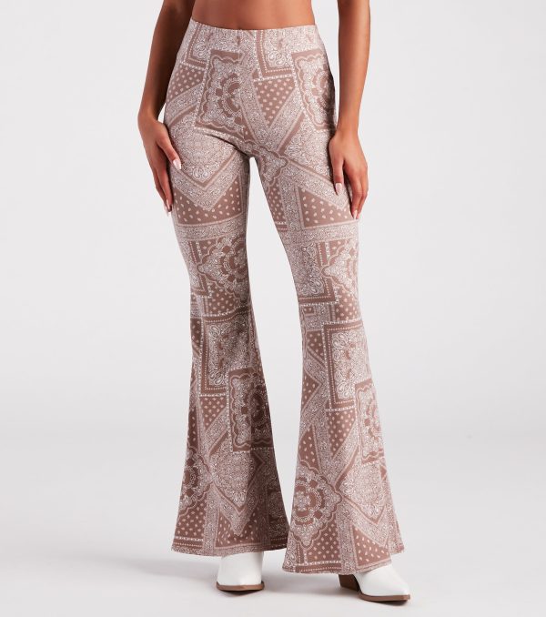 Casual Boho Vibes Paisley Flare Pants - Image 2