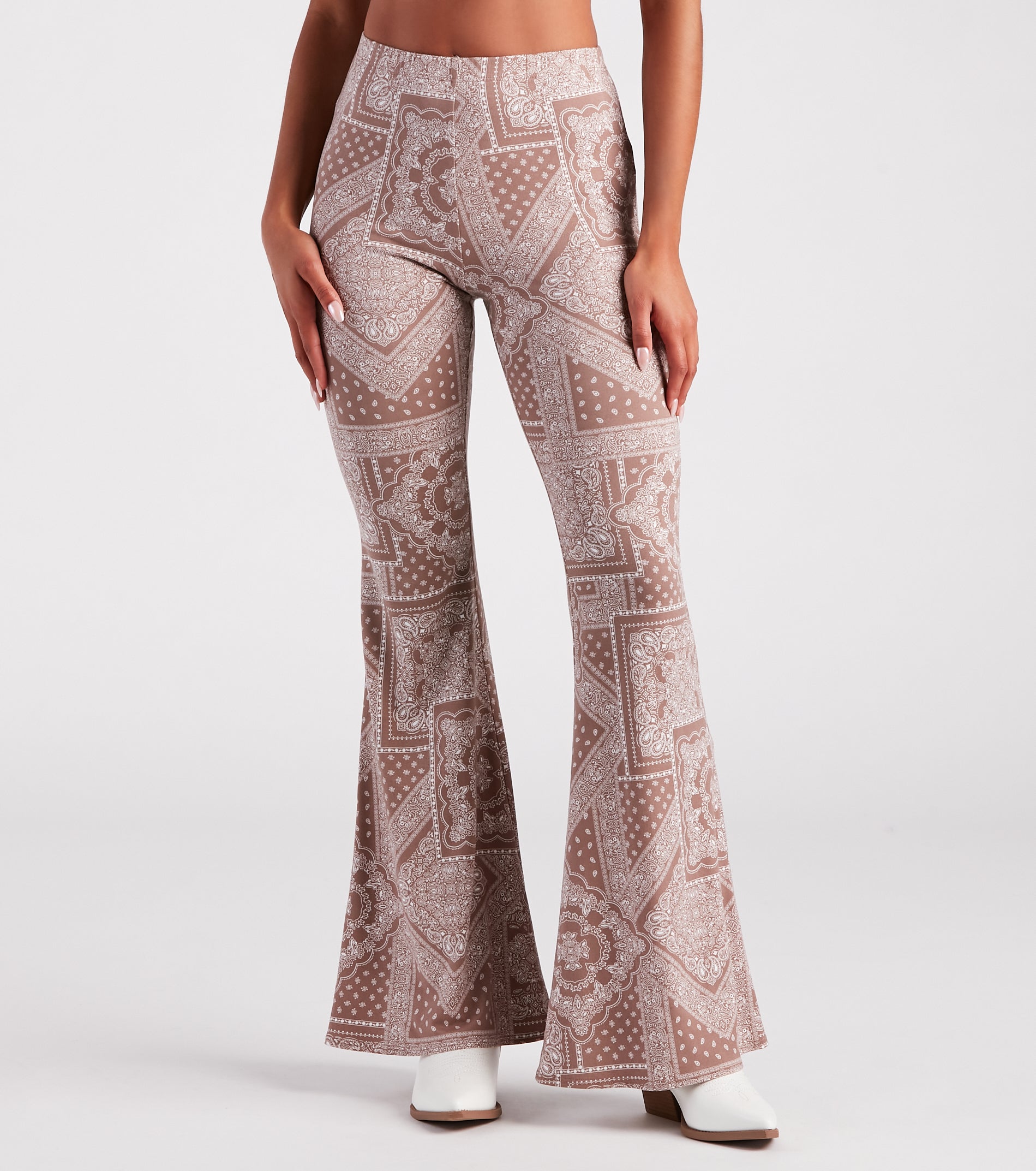 Casual Boho Vibes Paisley Flare Pants - Image 2