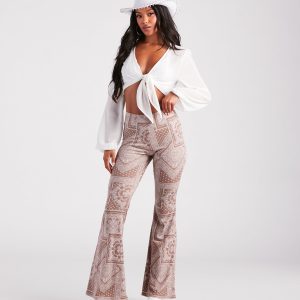 Casual Boho Vibes Paisley Flare Pants