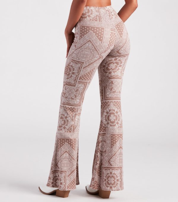 Casual Boho Vibes Paisley Flare Pants - Image 3