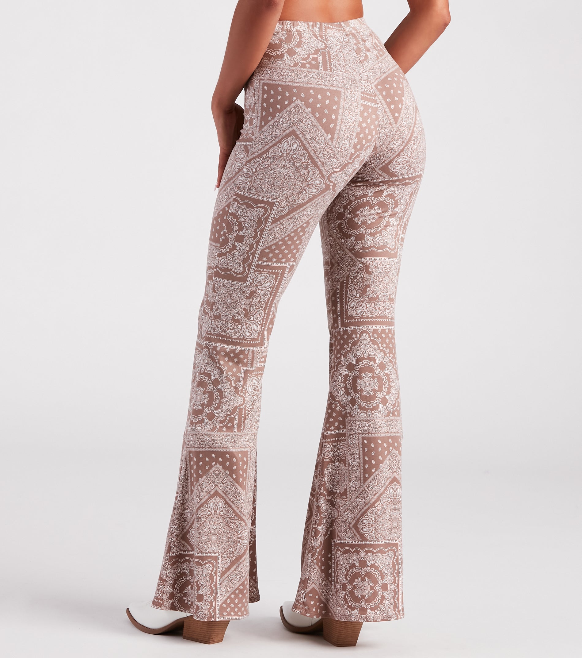 Casual Boho Vibes Paisley Flare Pants - Image 3