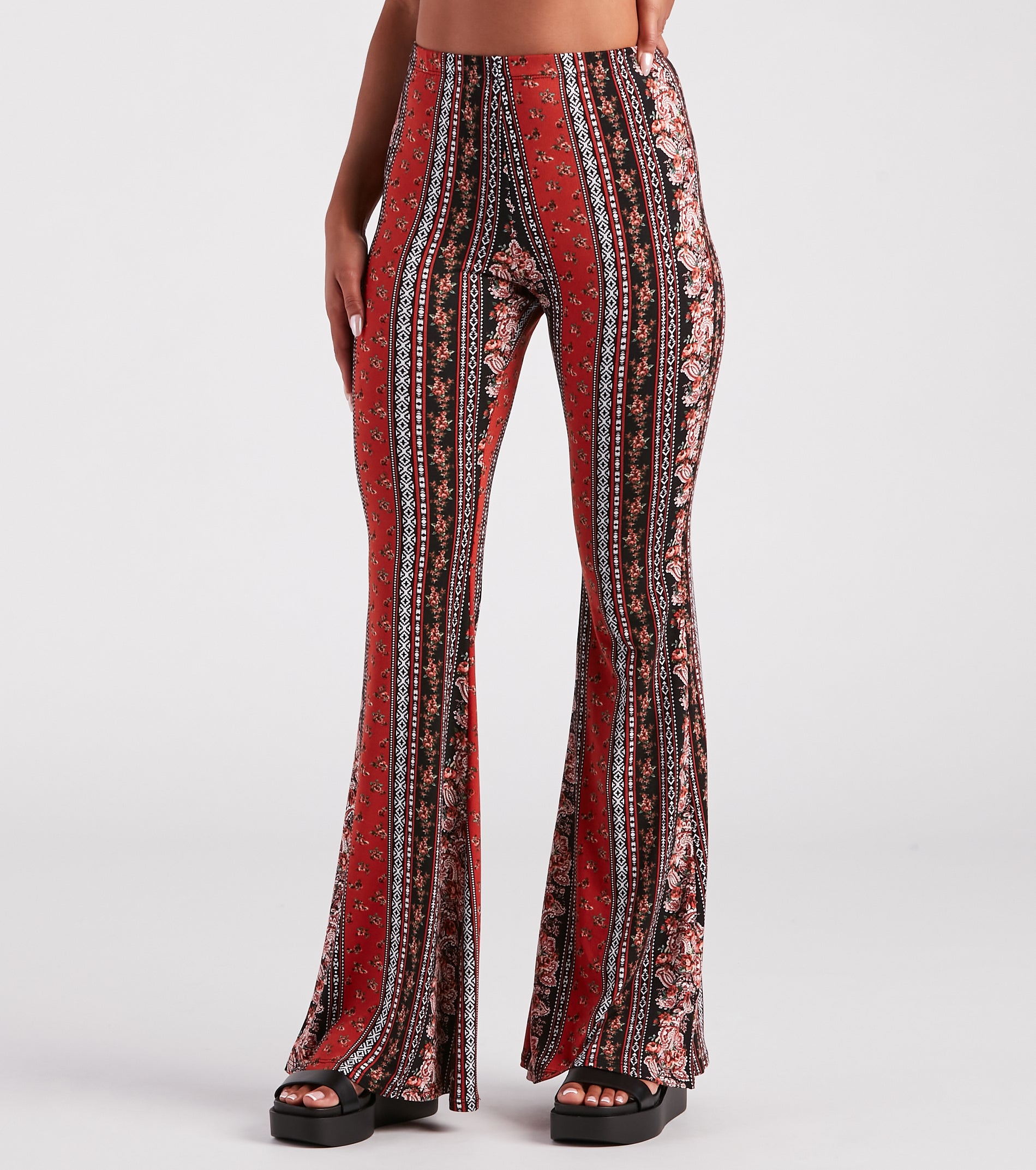 Fun And Free Boho High-Rise Flare Pants - Image 2