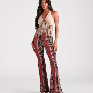 Fun And Free Boho High-Rise Flare Pants