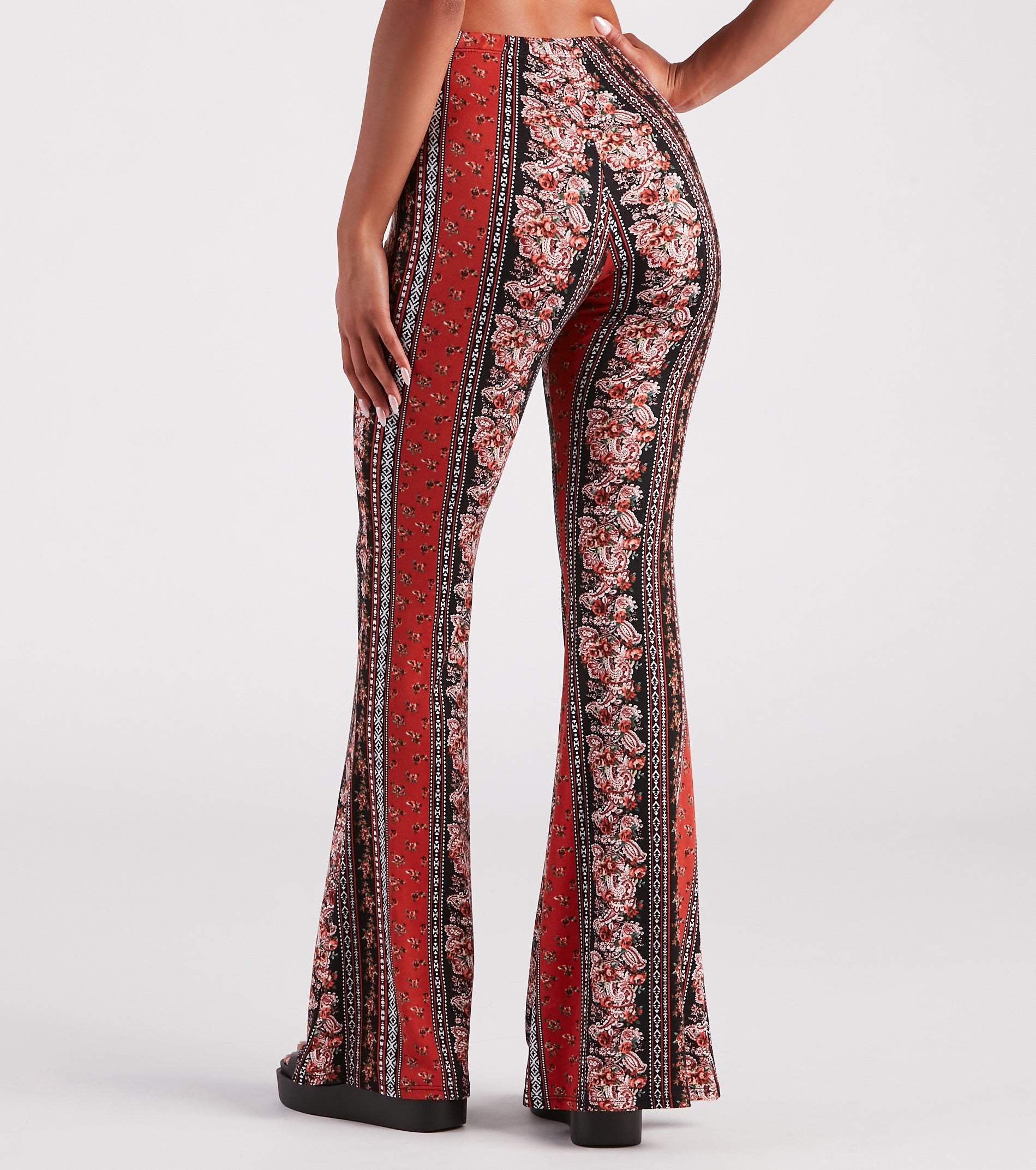Fun And Free Boho High-Rise Flare Pants - Image 3