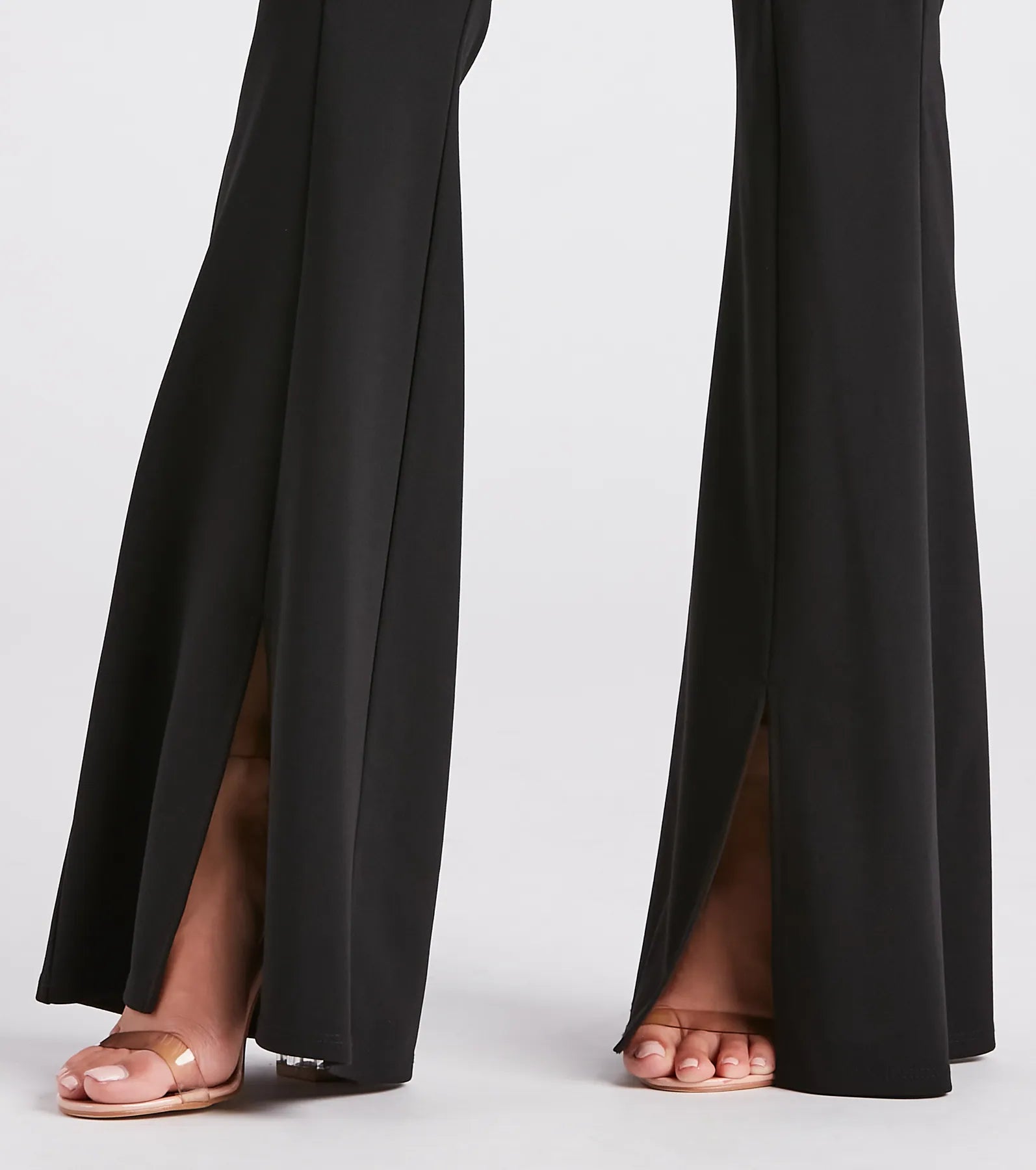 Split Decision Crepe Flare Pants - Image 12