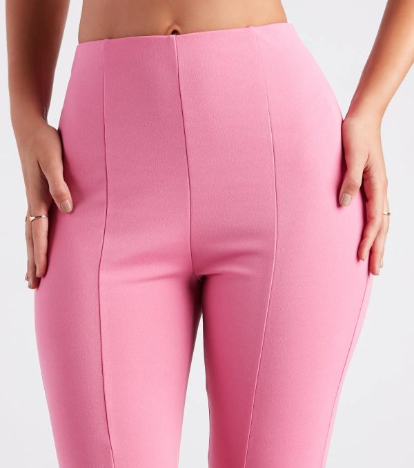 Split Decision Crepe Flare Pants - Image 4