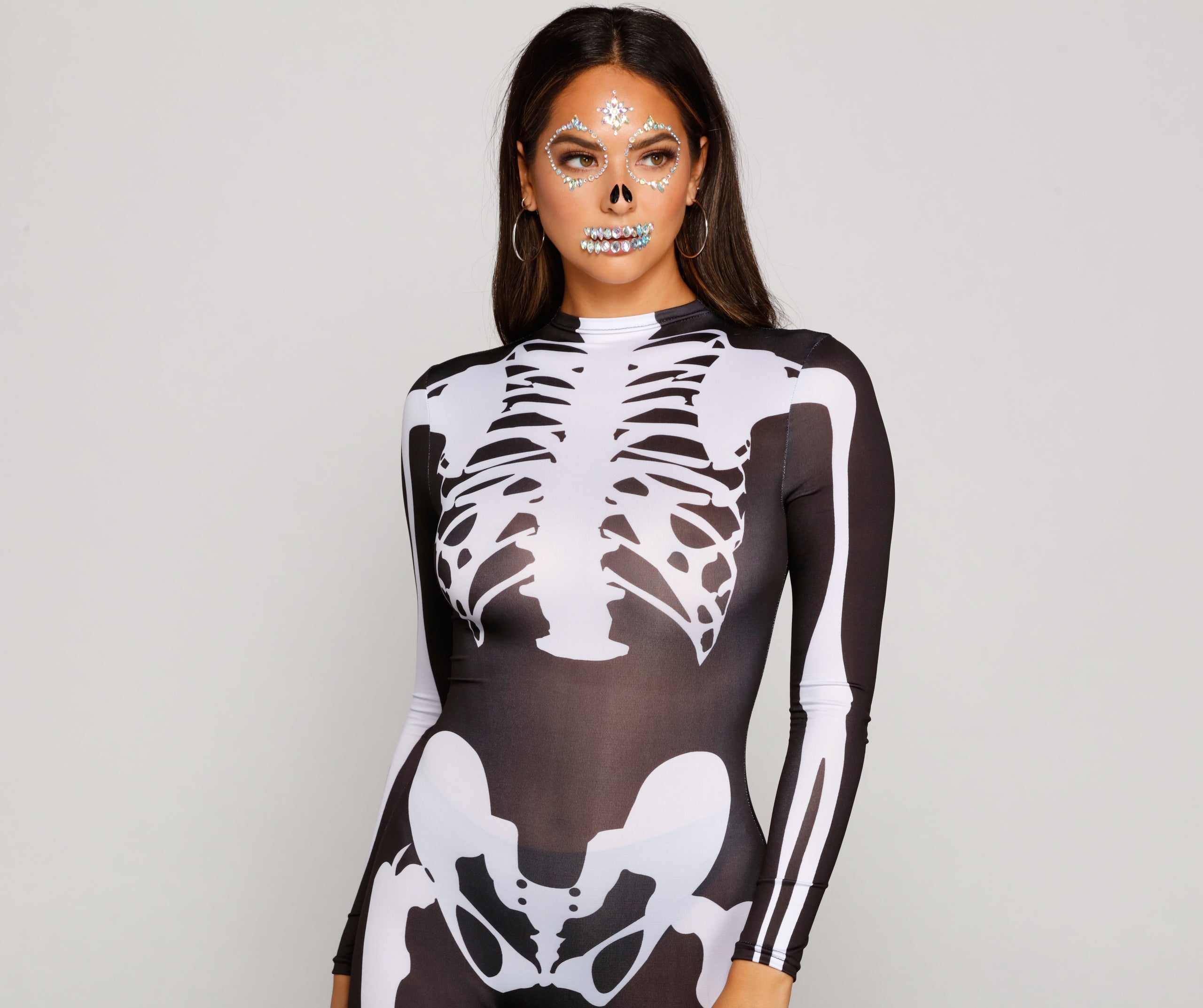 Spooky And Sultry Skeleton Print Catsuit - Image 4