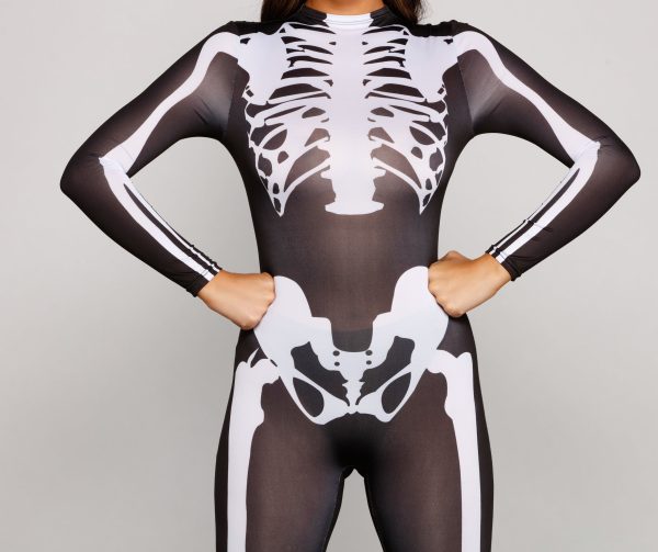 Spooky And Sultry Skeleton Print Catsuit - Image 2