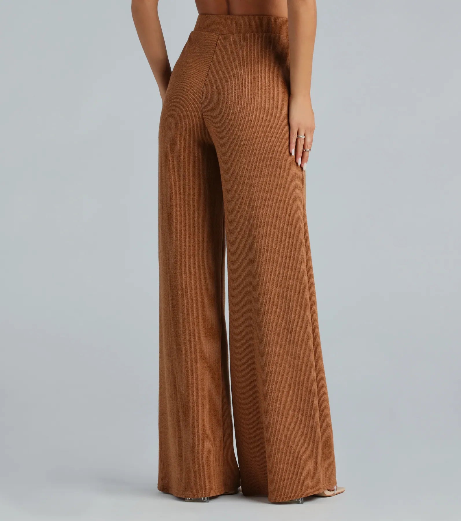 Weekend Mood Hacci Knit Wide-leg Pants - Image 3