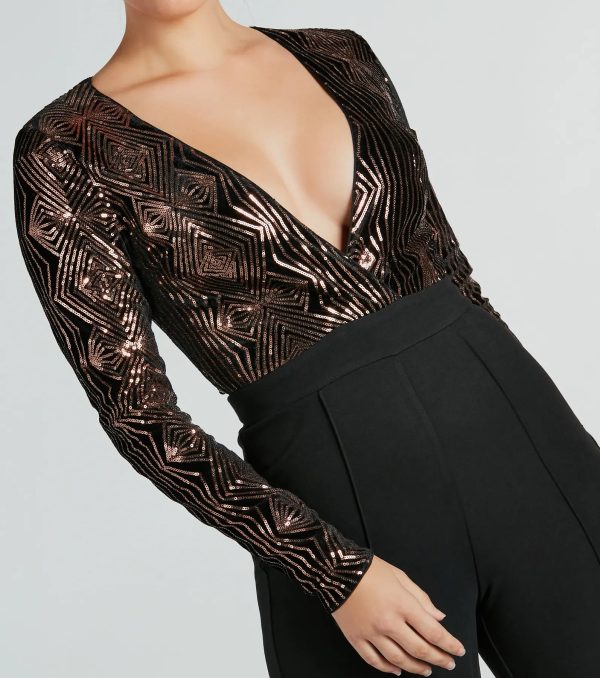 Gleam With Glamour Sequin Long Sleeve Jumpsuit - Image 4