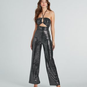Ultimate Glamour Sequin Cutout Jumpsuit