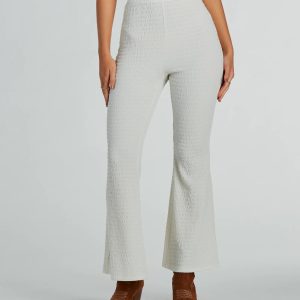 So Boho High Waist Crinkle Knit Flare Pants