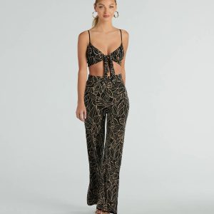 Island Sun Tropical High Rise Palazzo Pants