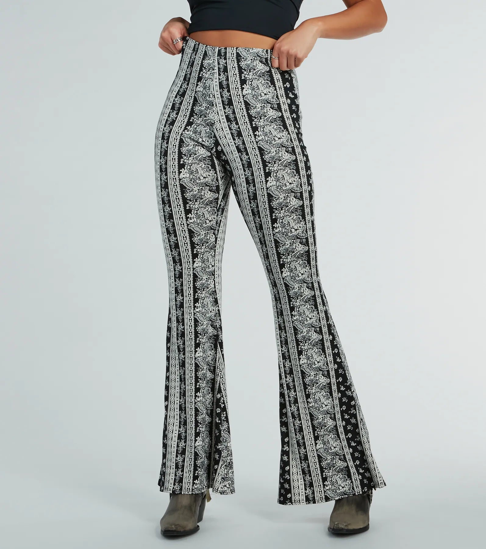 Free Spirit Chick High-Rise Boho Flare Pants - Image 2