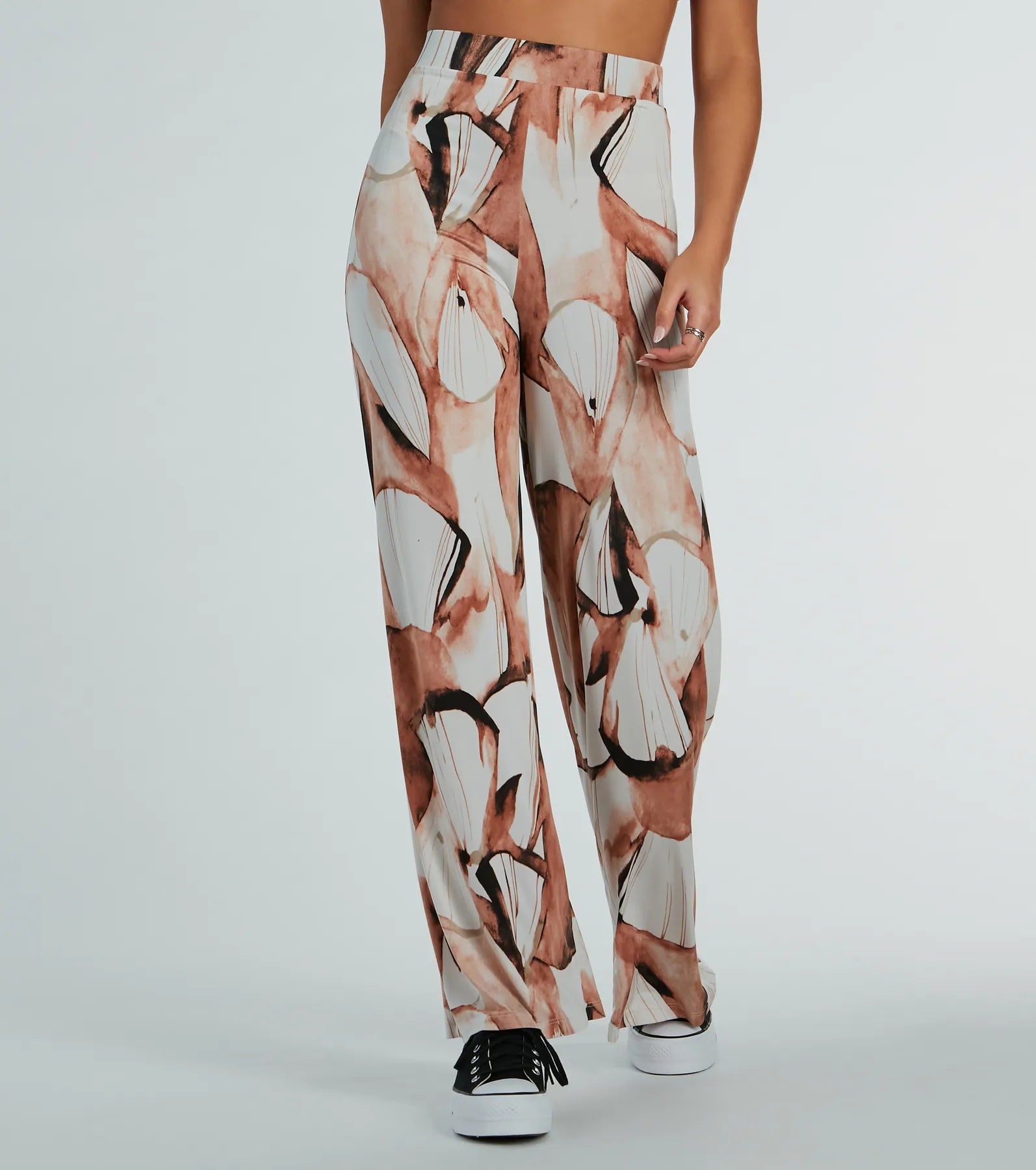 Like A Work Of Art Abstract Wide Leg Palazzo Pants - Image 3