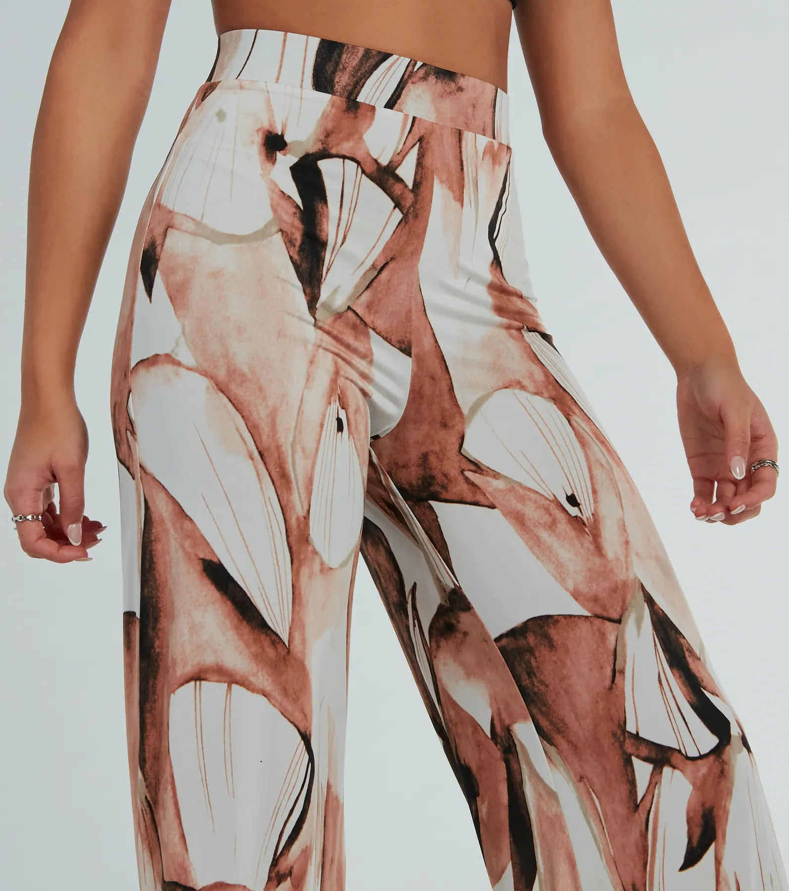Like A Work Of Art Abstract Wide Leg Palazzo Pants - Image 4