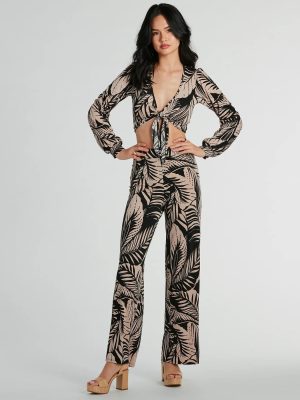 Tropical Day Dream High-Rise Wide Leg Pants
