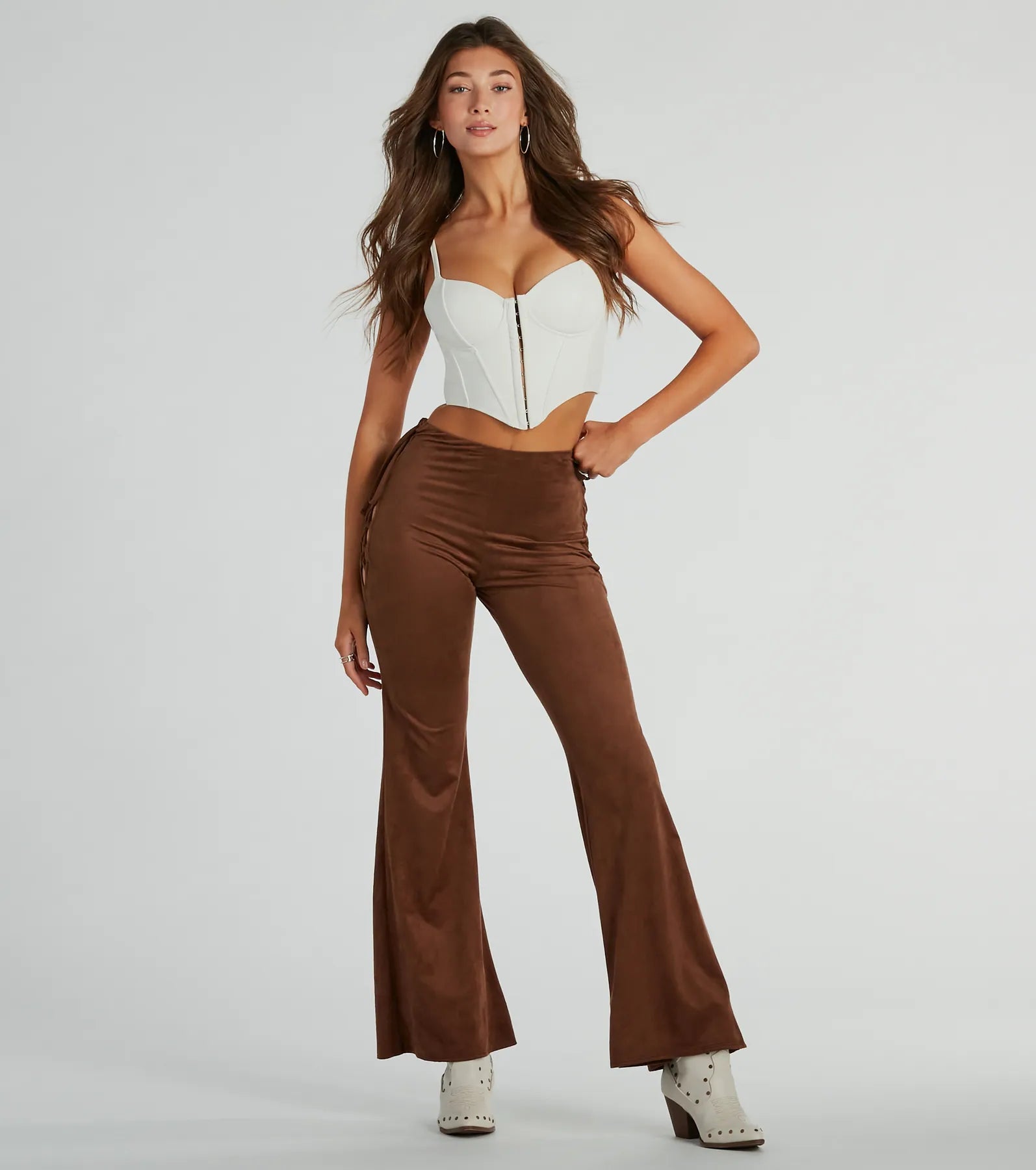 All Laced-Up Flare Faux Suede Pants - Image 2