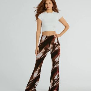 Brush Stroke High-Rise Flare Pants