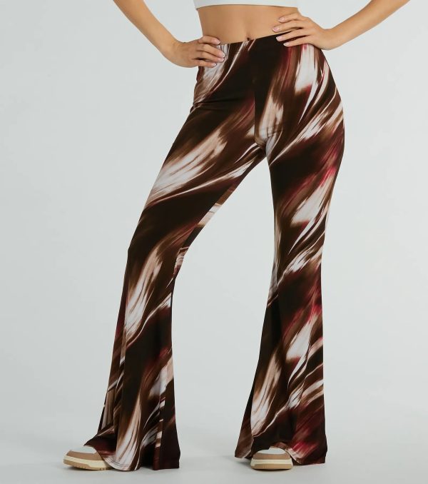Brush Stroke High-Rise Flare Pants - Image 2