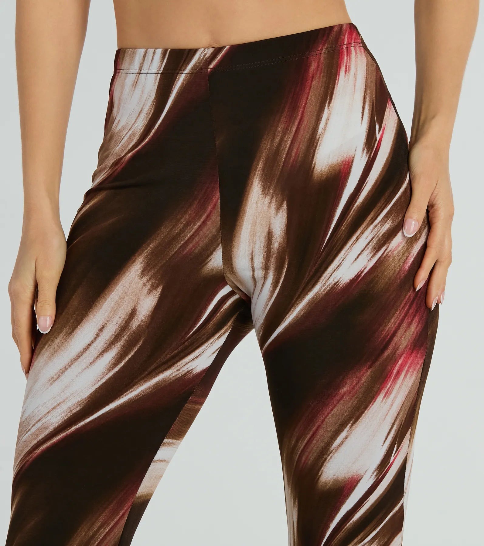 Brush Stroke High-Rise Flare Pants - Image 3