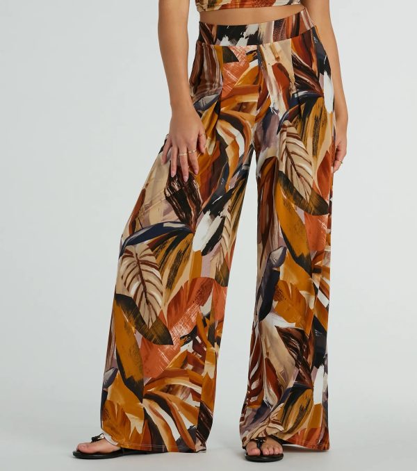 Vacay Ready Tropical Knit Wide-Leg Pants - Image 2