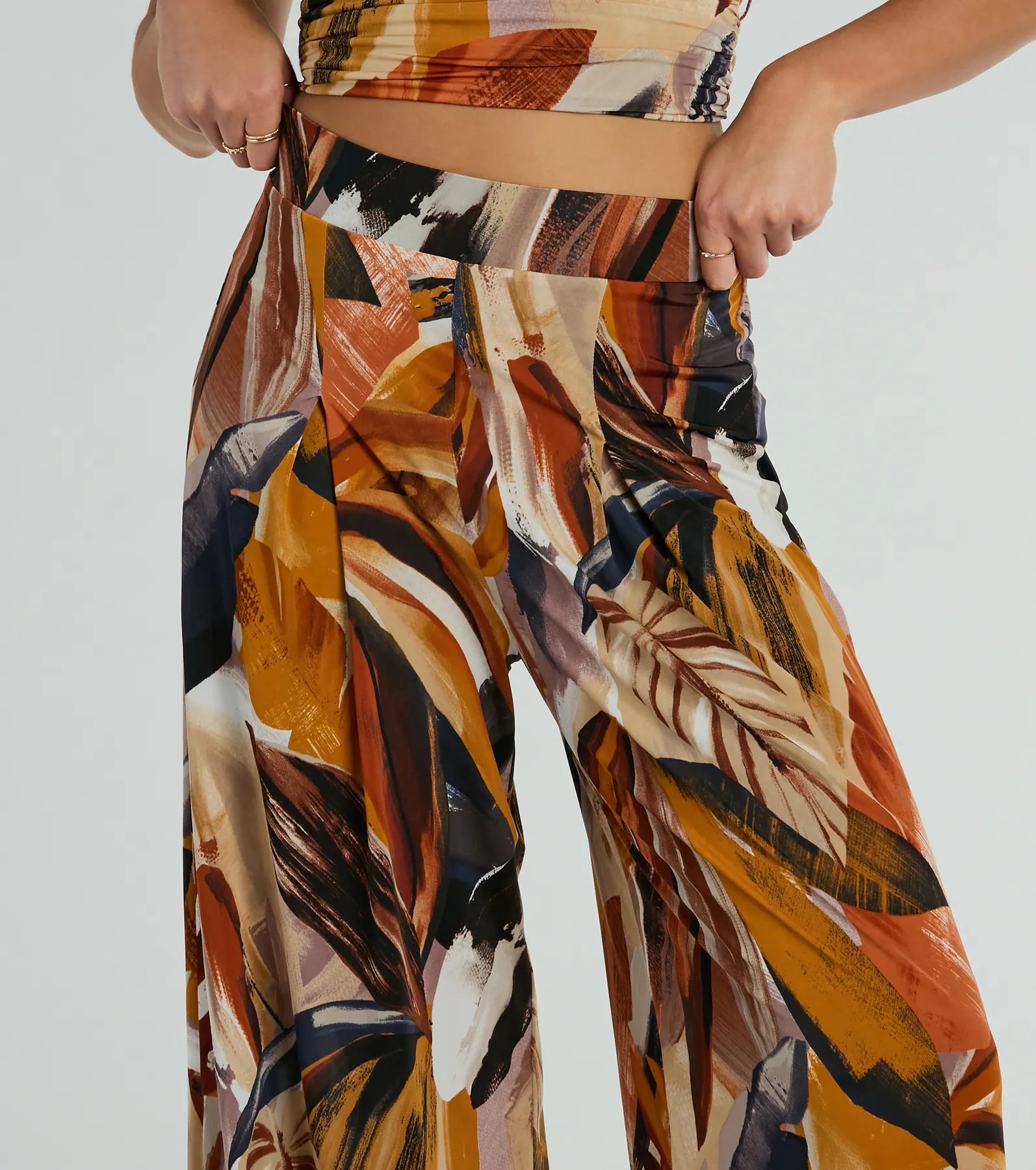 Vacay Ready Tropical Knit Wide-Leg Pants - Image 4
