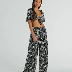 Time For Vacay High Rise Tropical Palazzo Pants