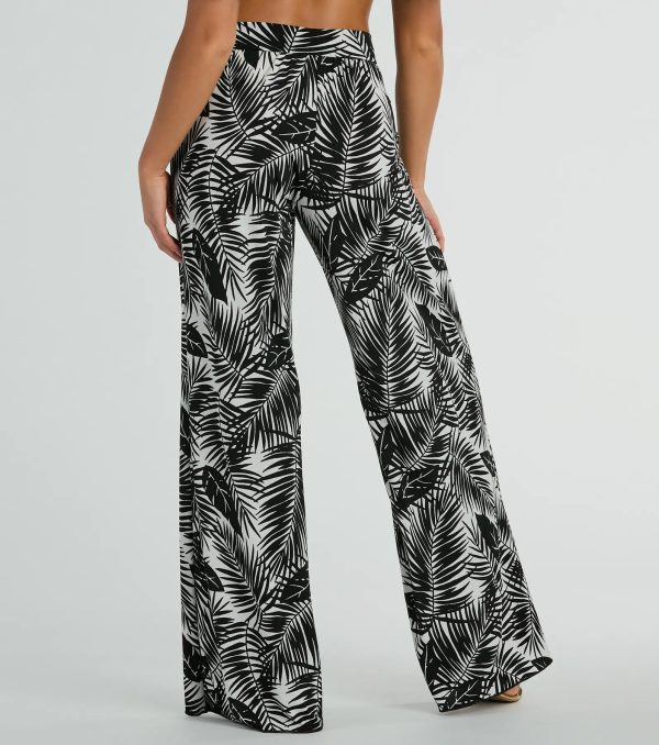 Time For Vacay High Rise Tropical Palazzo Pants - Image 3