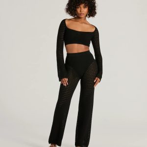 Boho Cutie Crochet Wide-Leg Pants