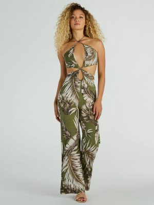 Paradise Awaits Cutout Tropical Knit Jumpsuit