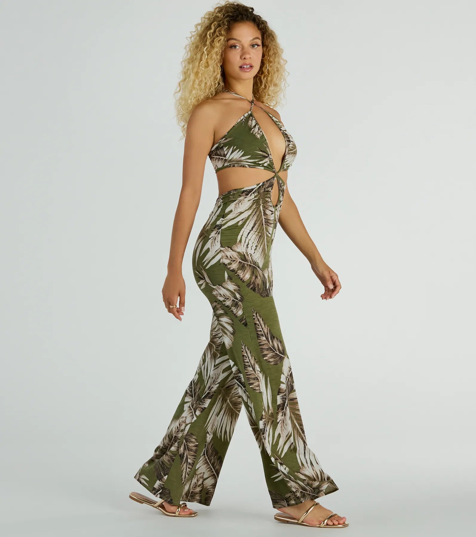 Paradise Awaits Cutout Tropical Knit Jumpsuit - Image 4