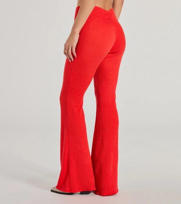 Looking Good V-Waist Smocked Flare Pants - Image 2