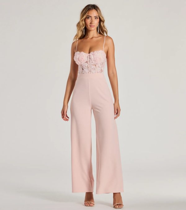 Bare Necessities Floral Applique Corset Jumpsuit - Image 5
