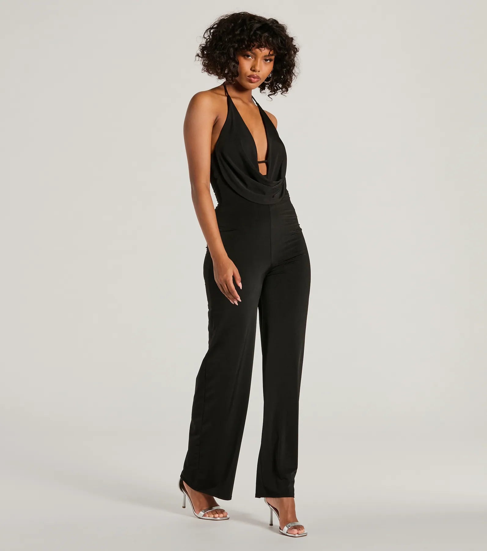 Impressive Momemt Cowl Neck Strappy Wide-Leg Jumpsuit - Image 4